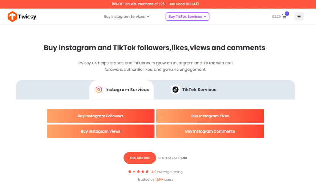 Twicsy UK — Best for real and safe instagram followers in the UK 